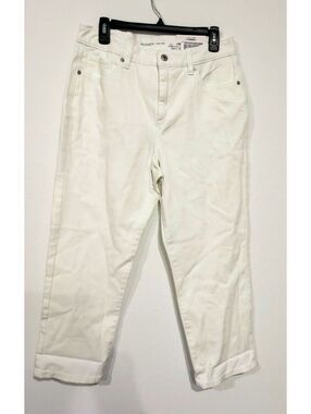 Style & Co White Denim Mid Rise Curvy Capri Pant Women Size 12
